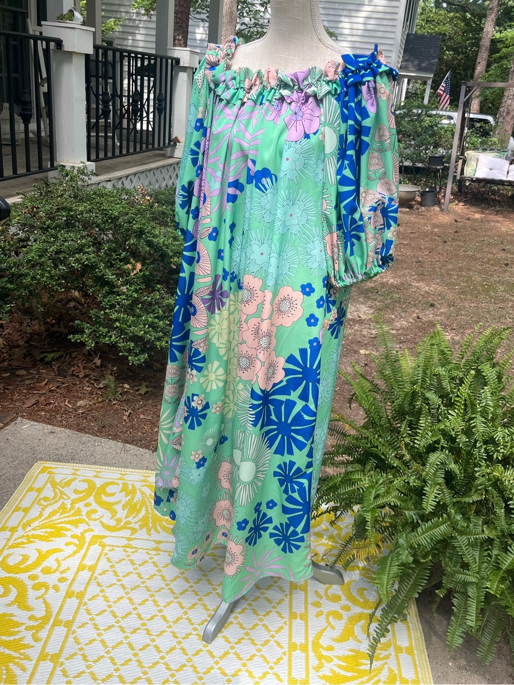 Anthropologie Oops cool Multi Floral Print MIDI Dress, NWOT, Large Summer